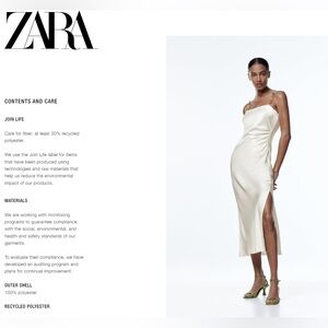 ZARA Chain Strap Satin Effect Slip Dress Size XS